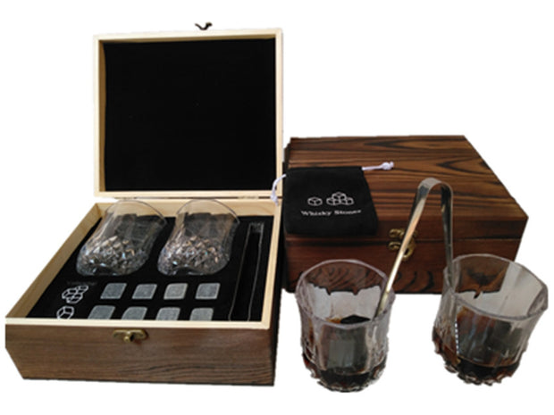 Whisky ice wine stone wooden box set