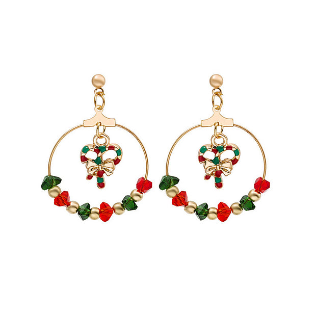 Cartoon Christmas Series Earrings Santa Gifts