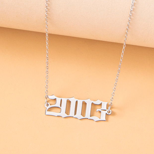 Year Number Necklaces For Women Birthday Date Gifts