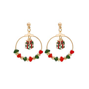 Cartoon Christmas Series Earrings Santa Gifts