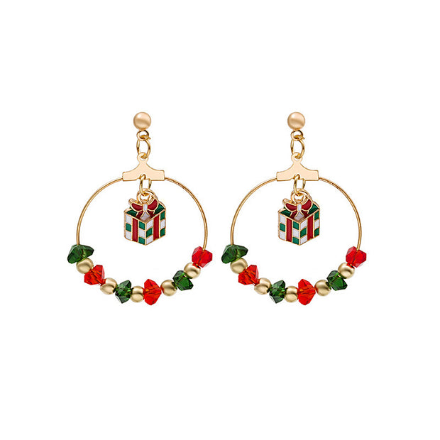 Cartoon Christmas Series Earrings Santa Gifts