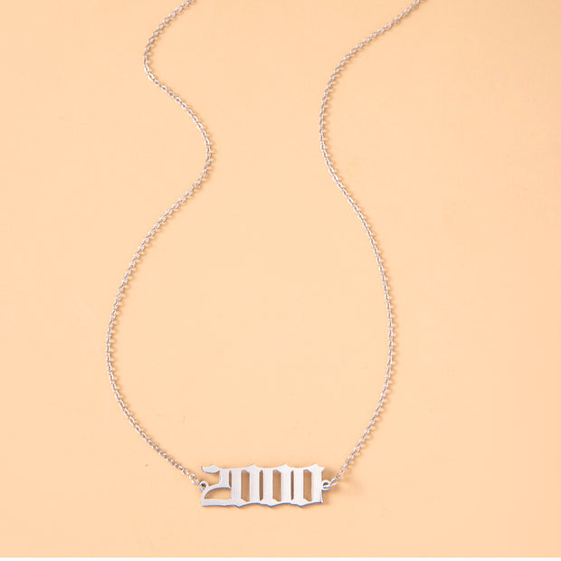 Year Number Necklaces For Women Birthday Date Gifts