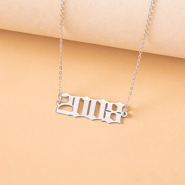 Year Number Necklaces For Women Birthday Date Gifts