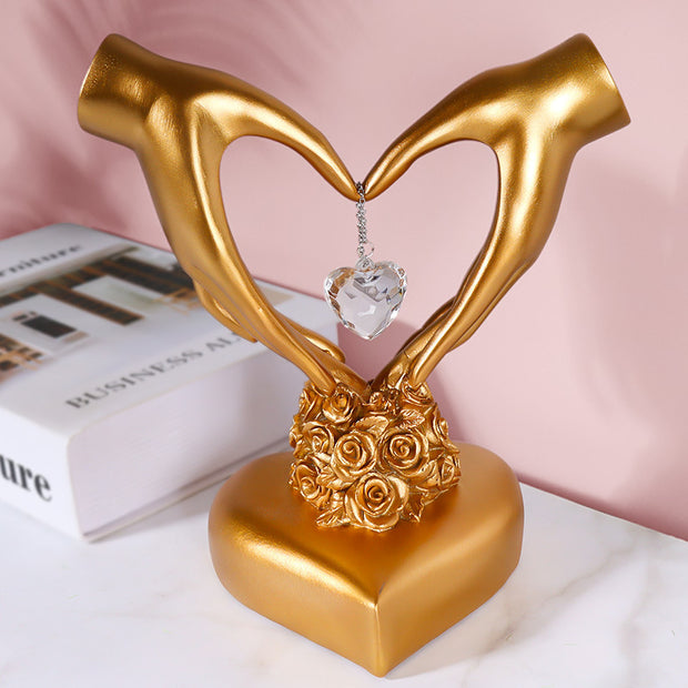 Creative Wedding Gift Heart Printing Resin Craft Ornament