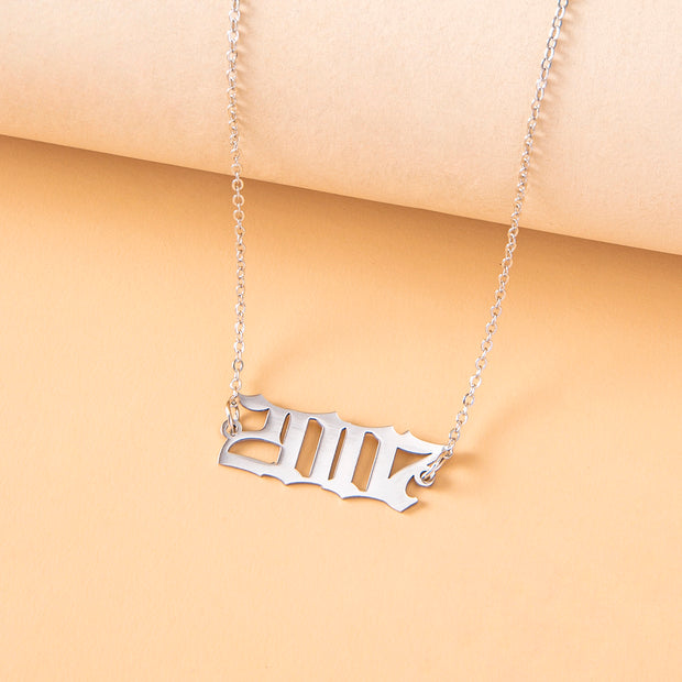 Year Number Necklaces For Women Birthday Date Gifts