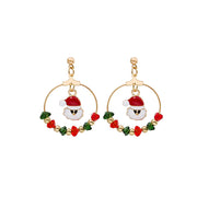 Cartoon Christmas Series Earrings Santa Gifts