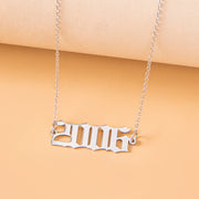 Year Number Necklaces For Women Birthday Date Gifts